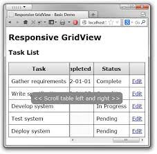 add responsive behaviour to a gridview