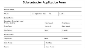 Free 10 Contractor Application Forms In Sample Example Format