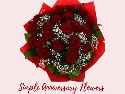 simple roses anniversary flowers