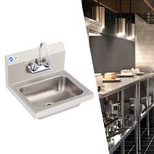 wilprep stainless steel sink with 360 swivel faucet 14 x 10 inch wall mount kitchen sink size 17 3 x 15 2 x 13 44 x 38 5 x 33 cm