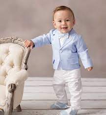 baby boy christening suit blue white