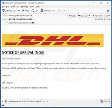 dhl notice of arrival email virus