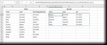 sequence function in excel how to 5