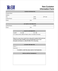New Customer Contact Form Template