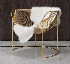 gold wire metal armchair by victor
