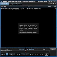 Codecs are computer programs that encode or decode videos, and different codecs work with various video formats. Smart Client Error A 32 Bit Client That Uses Software Decoding Does Not Support The H 265 Video Codec