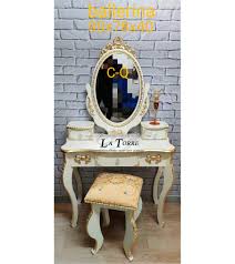 baroque style dressing table with pouf