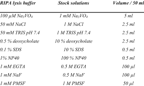 1 composition of ripa lysis buffer