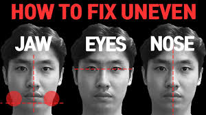 fixing uneven face jaw eyes nose