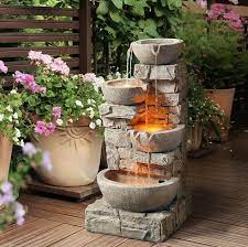 Outdoor Water Fountain With Led Lights