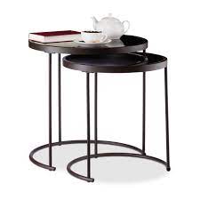 Black Glass Side Table Set Of 2 Now