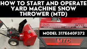 How to Start and Operate Yard Man Snow Thrower - YouTube