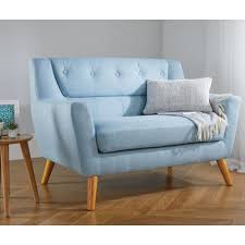 lambeth 2 seater duck egg blue fabric sofa