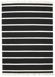 dhurrie stripe black white 140 x