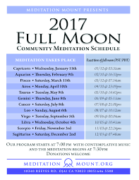 2017 Full Moon Schedule Meditation Mount