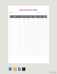 sign out sheet template in