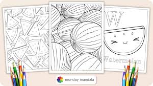 20 watermelon coloring pages free pdf