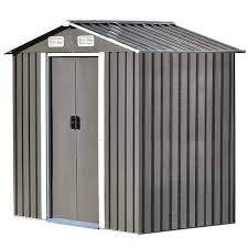4 Ft D Gray Metal Storage Shed