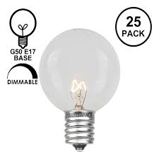 Clear G50 7 Watt Replacement Bulbs 25 Pack On Sale