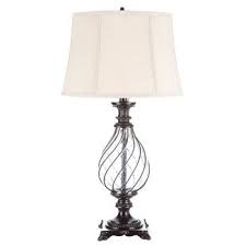 Bronze Glass Spiral Table Lamp With