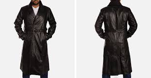 Men S Hooligan Black Leather Trench Coat