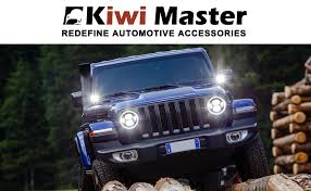 Amazon Com Kiwi Master 9 Inch Round Led Headlights Halo Drl For 2018 2019 Jeep Wrangler Jl 2020 Jeep Gladiator Jt Accessories High Low Beam Headlight With Daytime Running Lights New Version Adjustable Screw Automotive