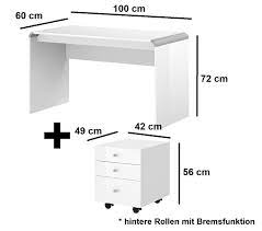 Schreibtisch mit intarsien breite 100 cm 5 schubladen. Schreibtisch Hb 111 Rollcontainer Hn 555 Weiss Hochglanz Highgloss Tisch 100cm Design Impex