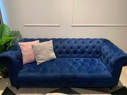 blue chesterfield sofa furniture