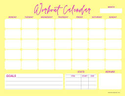 workout calendars