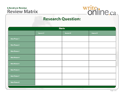 Literature Review Matrix Sample Magdalene Project Org
