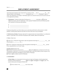 free employment contract templates