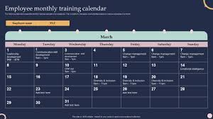 employee monthly training calendar
