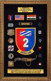 We offer displays for all military branches, and have a full line of retirement gifts as well! Custom Military Shadow Box Framing Framed Guidons