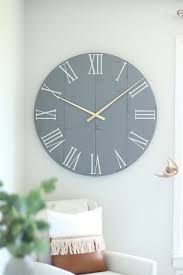 Large Wall Clock Slate Grey And Gold