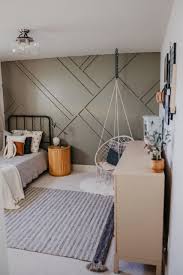 boy room idea geometric accent wall