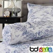blue toile de jouy cotton bedding