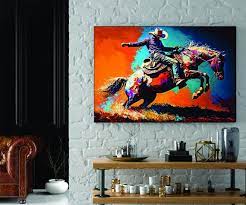 Large Western Wall Art Cowboy Art With