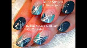 Have a look at these 60 latest simple, but very cute nail art tutorials for your short nails. Cute Nails Diy Mint Stripe Nail Art Fun Silver And Teal Nail Design Youtube