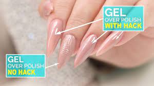 how to gel over polish no wrinkles