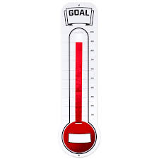 Fundraising Thermometer Chart Goal Tracker Dry Erase Goal Setting Wall Mounted Thermometer Giant Sales Goal Board With Pull Through Ribbon