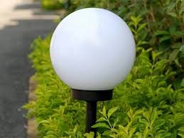 4x Solar Garden Lamps White Ball White