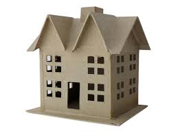 Pa Paper Mache 3d House Small Style C 1