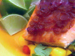 caribbean salmon with guava barbecue