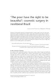 cosmetic surgery in neoliberal brazil