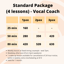 lesson fee structure the vocal studio