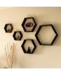 Honeycomb Wood Hexagon Wall Shelves 5