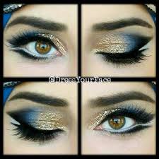 blue and gold eyeshadow clearance