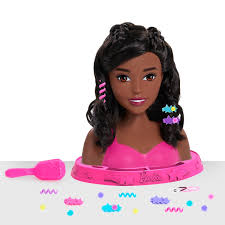 barbie small styling head black hair 17 pieces kids toys for ages 3 up size 10 0 inches 6 0 inches 10 0 inches