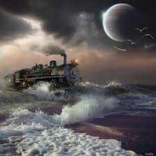 surreal train sea millennialfltr Image by ☁️