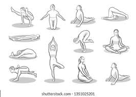 Asana in hatha yoga differs from asana in raja yoga. Set Twelve Yoga Poses Handdrawn Vector Stock Vector Royalty Free 1351025201